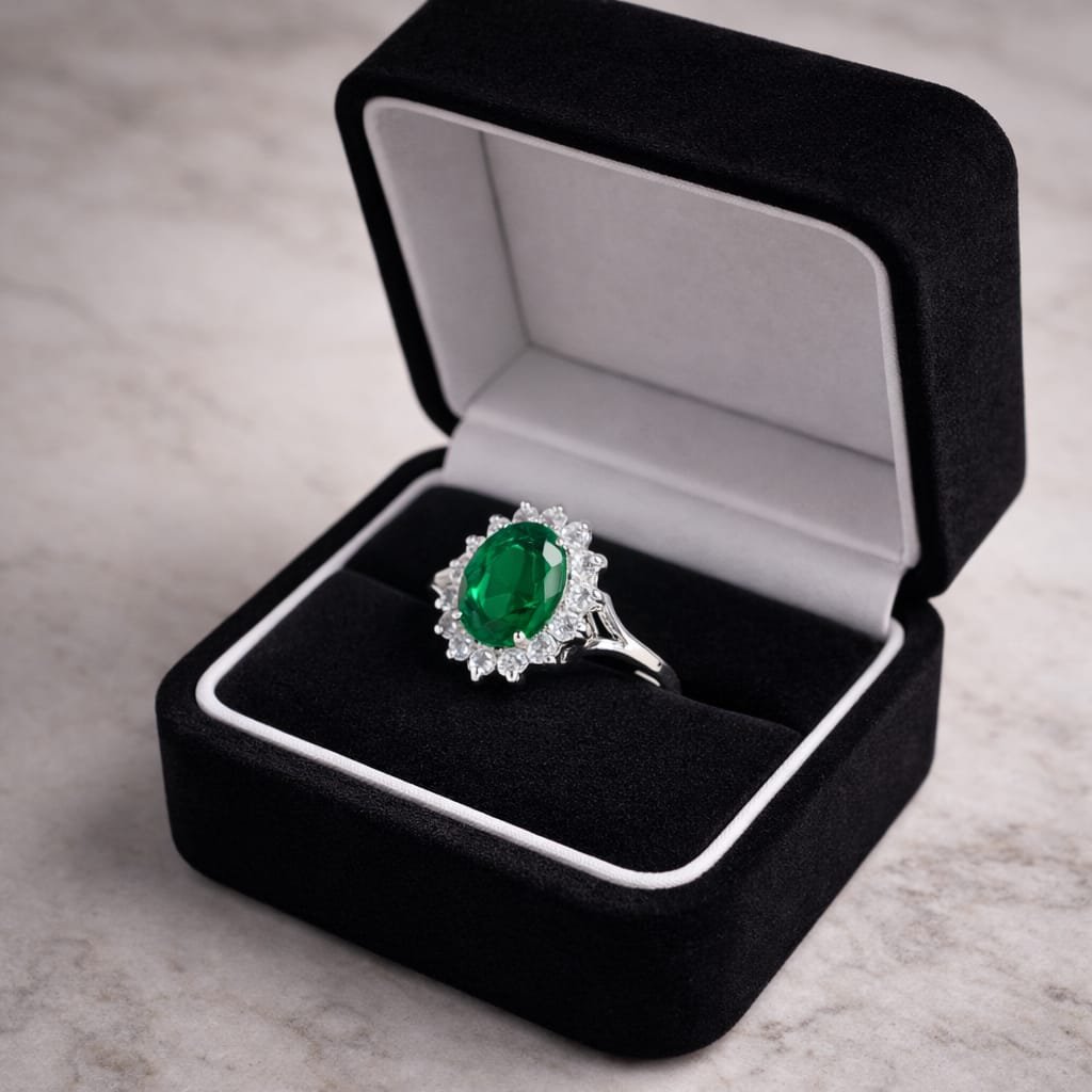 Anillo de Compromiso Plata Ley 925 con Zirconias #8