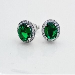 Aretes de Plata Ley 925. Con Zirconias y Baño de Rodio