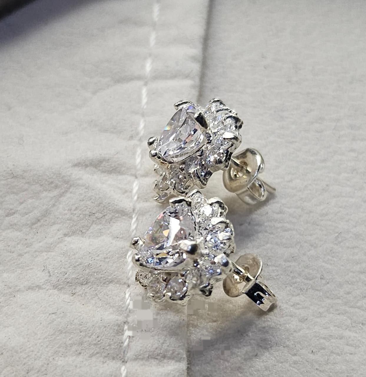 Aretes de Corazón Plata Ley 925