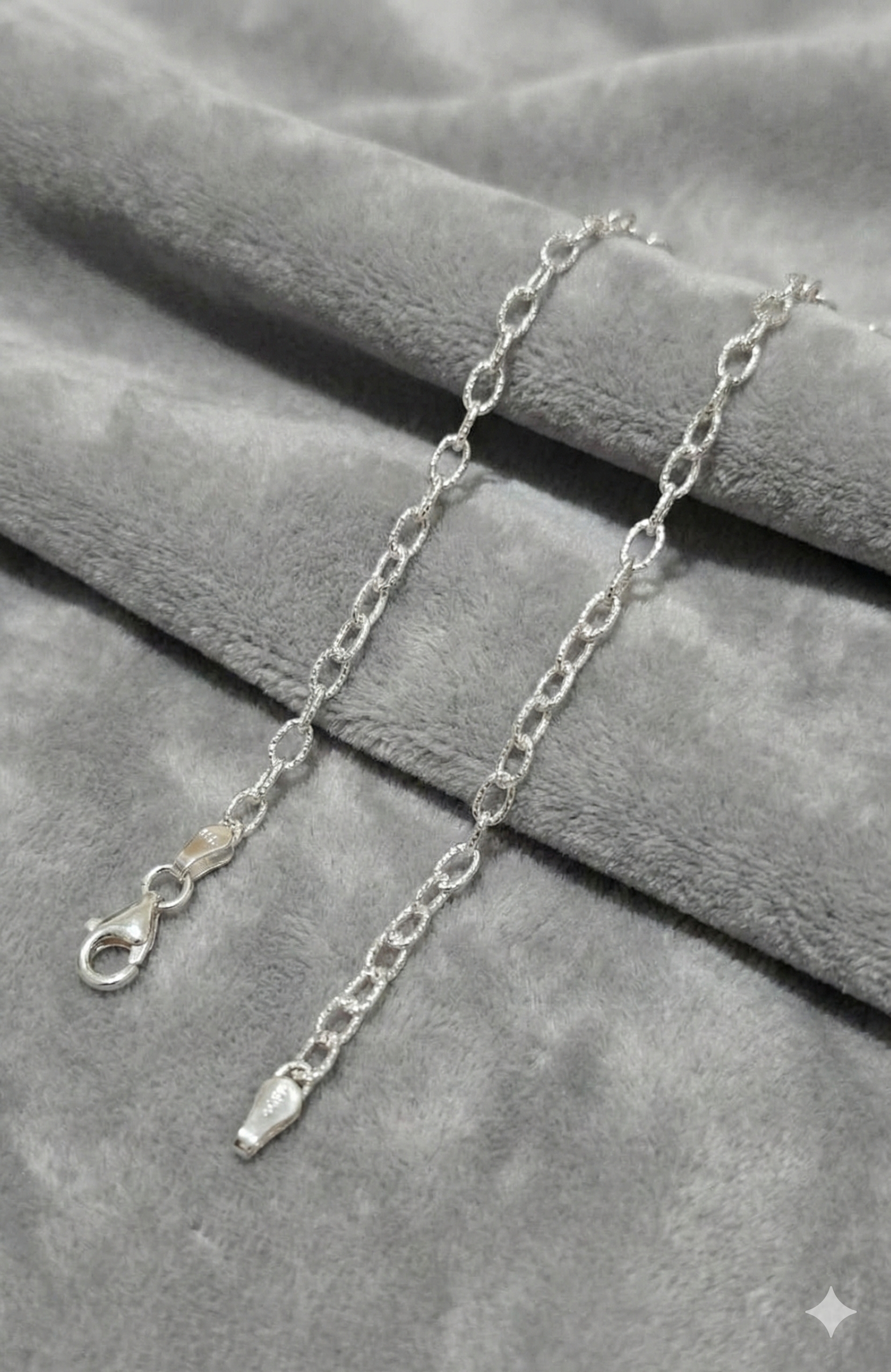 Pulsera de Eslabones Plata Ley 925. 19.5 cm Largo